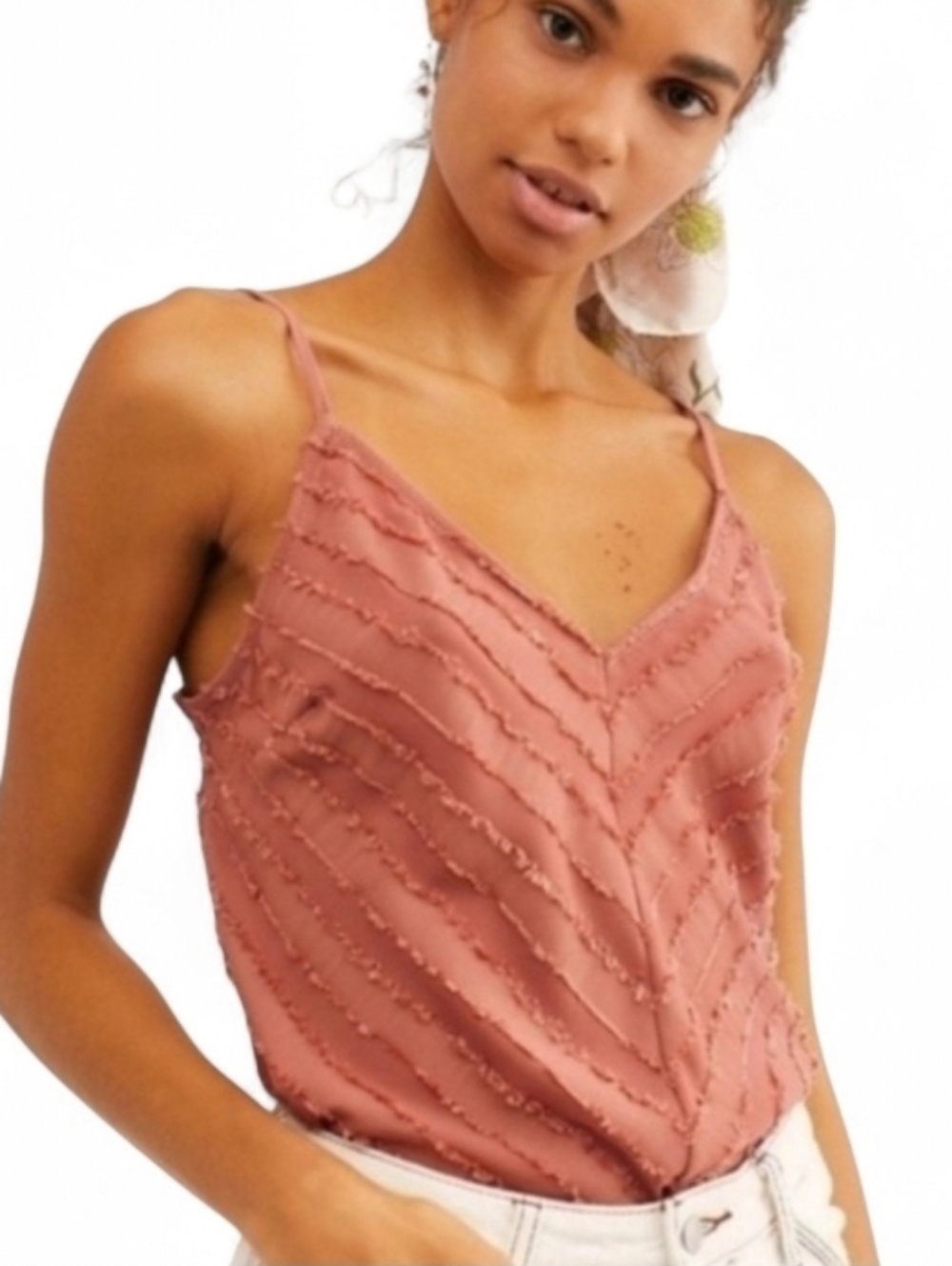 NWOT INTIMATELY BY FREE PEOPLE Fade Away Dusty Rose Textured Camosile - Large